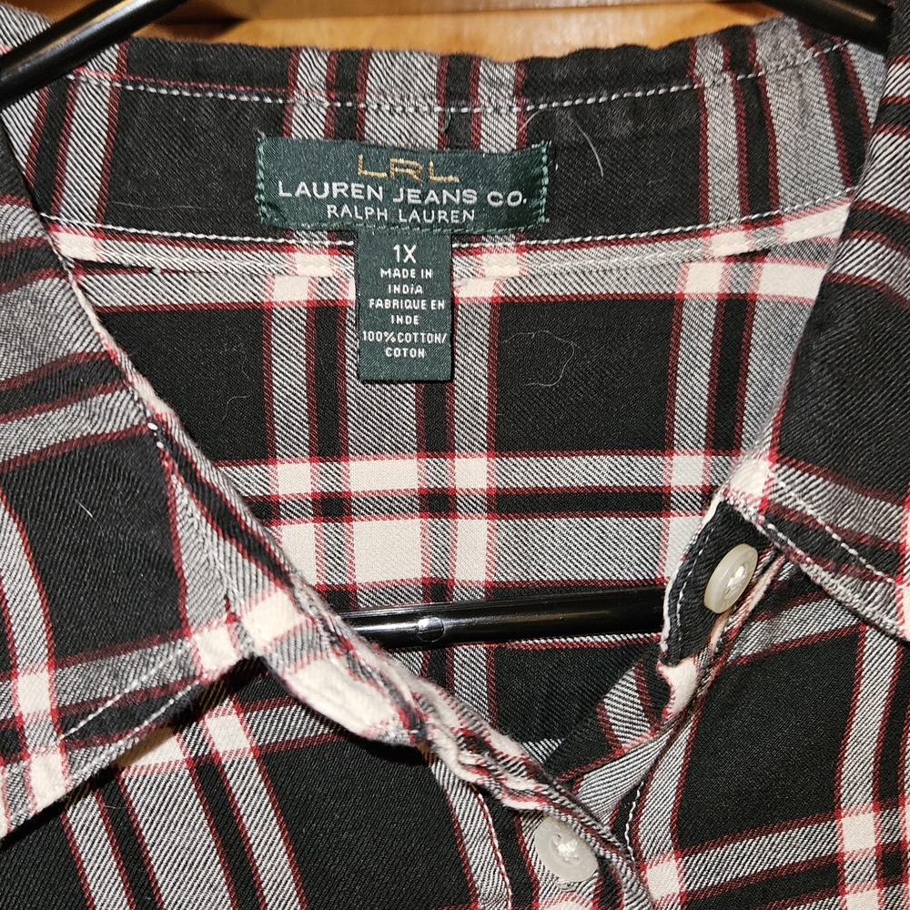 Ralph Lauren Black Plaid Women's Shirt